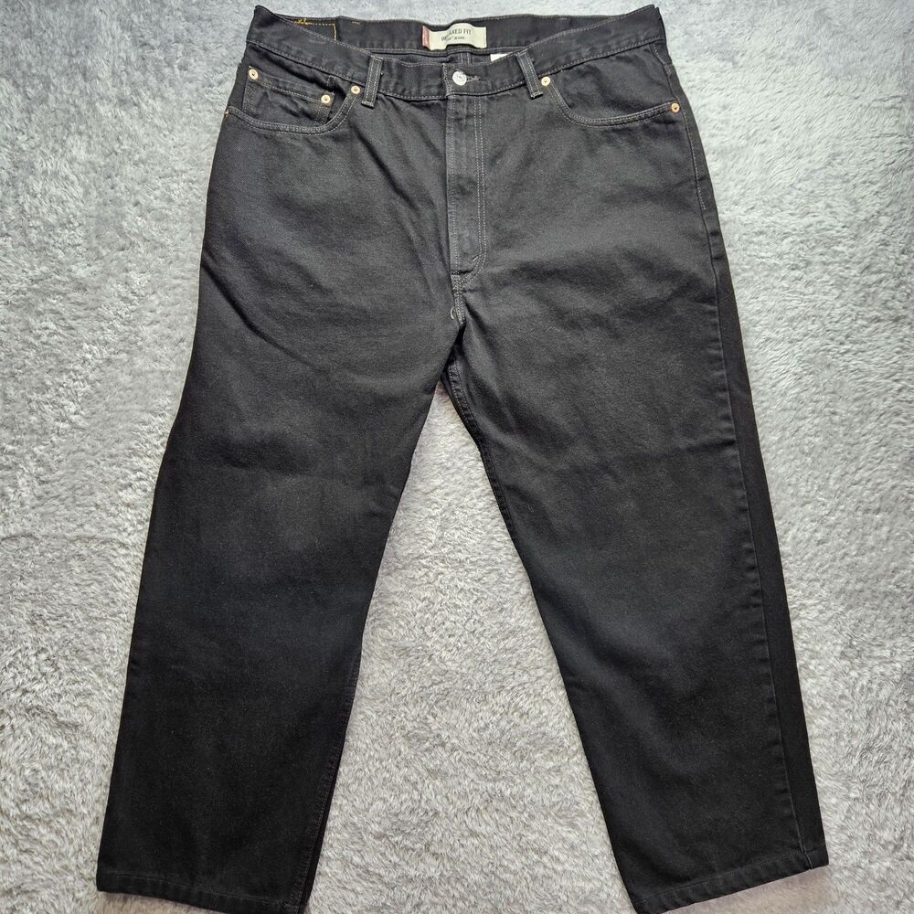 Levi's Mens Black 550 Jeans Relaxed 40x32 Made In USA Casual Neutral